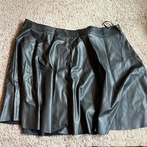Faux Leather Skater Skirt